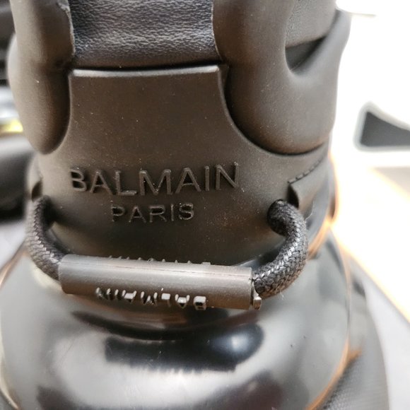 BALMAIN PARIS   Unicorn Neoprene And Leather Sneakers !   COLOR : BLACK - Picture 8 of 11